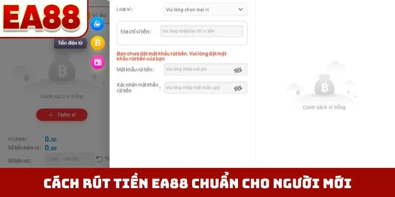 Cách rút tiền EA88 chuẩn cho người mới