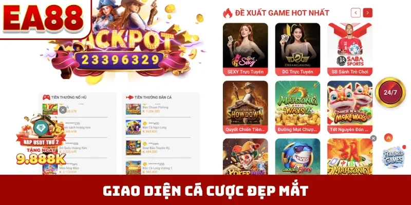 Giao diện cá cược đẹp mắt